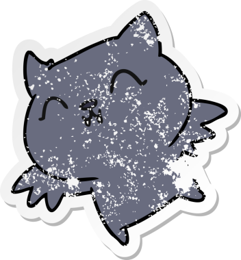 Bir insan tarafından çizilmiş sevimli kawaii yarasasının serbest sticker 'ı.