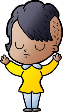 Bir insan tarafından çizilmiş karikatür kadın.