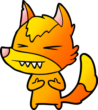 Bir insan tarafından çizilmiş tilki çizgi film karakteri