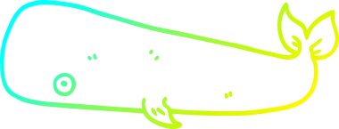 Bir insan tarafından çizilmiş karikatür balinası çizimi.