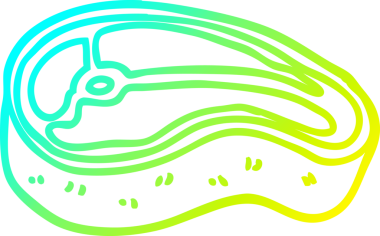 Bir insan tarafından çizilmiş iyi pişmiş etin soğuk gradyan çizimi