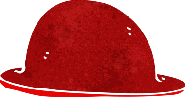 Bir insan tarafından çizilmiş kırmızı melon şapka.