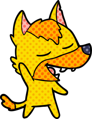 Bir insan tarafından çizilmiş tilki çizgi film karakteri