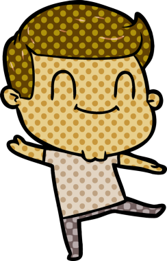 Bir insan tarafından çizilmiş mutlu bir adam.