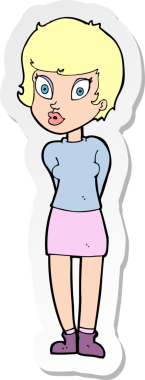 Bir insan tarafından çizilmiş güzel bir karikatür çıkartması.