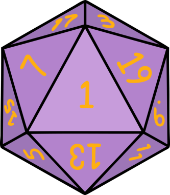 Retro Dövme Biçimi Doğal 1D20 zar bir insan tarafından çizildi