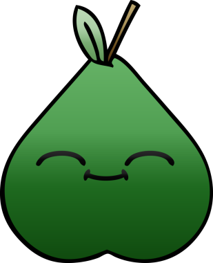 Bir insan tarafından çizilmiş armut gölgeli çizgi film.