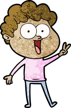 Bir insan tarafından çizilmiş mutlu bir adam.