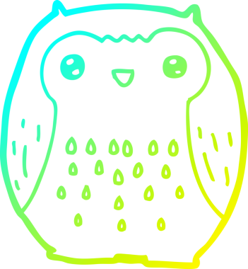 Bir insan tarafından çizilen baykuşun soğuk gradyan çizgisi.