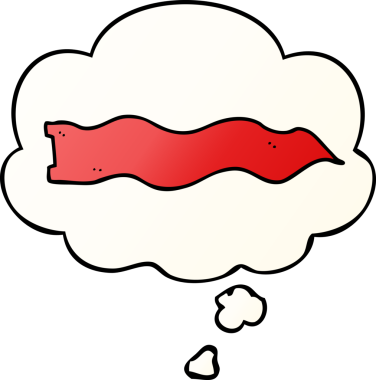 Düşünce baloncuğu ile çizgi film dalgalanan bir insan tarafından çizilen yumuşak gradyan tarzı