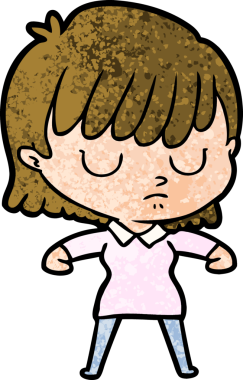 Bir insan tarafından çizilmiş karikatür kadın.