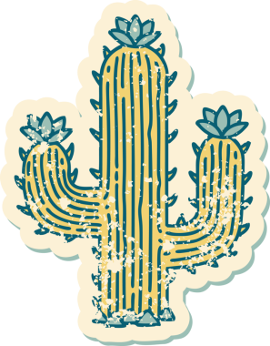 Bir insan tarafından çizilmiş bir kaktüsün sembolik dövmesi.