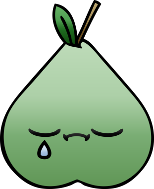 Bir insan tarafından çizilmiş yeşil armut renginde bir çizgi film.