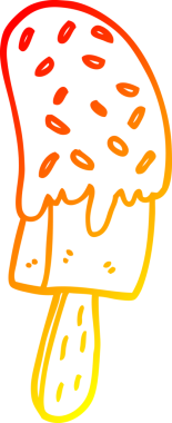 Bir insan tarafından çizilmiş bir dondurmanın sıcak çizgi çizimi.