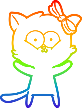 gökkuşağı gradyanı çizimi bir insan tarafından çizilmiş çizgi film kedisi