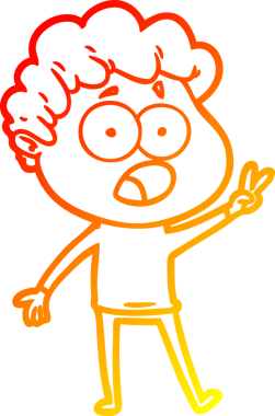 Bir insan tarafından şaşırtılarak çizilen çizgi film karakterinin sıcak çizgi çizimi.