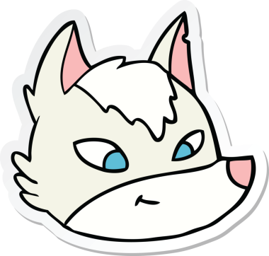 Bir insan tarafından çizilmiş bir kurt suratının çıkartması.