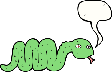 Bir insan tarafından çizilmiş komik bir çizgi film yılanı.