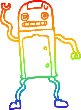 gökkuşağı gradyan çizgisi bir insan tarafından çizilmiş robot çizgi