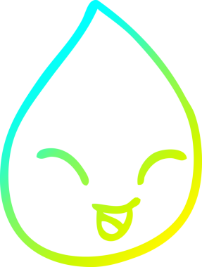 Bir insan tarafından çizilen kan damlasının soğuk gradyan çizgisi.