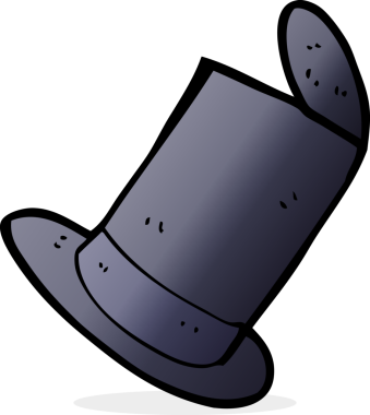 Bir insan tarafından çizilmiş eski bir şapka.