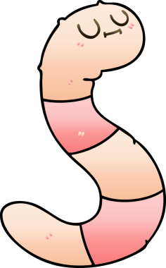 bir insan tarafından çizilmiş gölgeli solucanlı bir çizgi film.