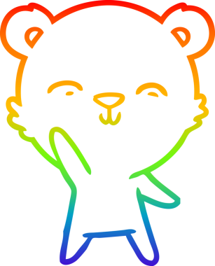 Bir insan tarafından çizilmiş mutlu bir çizgi film ayısının çizimi.