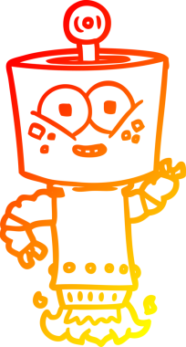 Bir insan tarafından çizilmiş mutlu bir çizgi robot çizimi