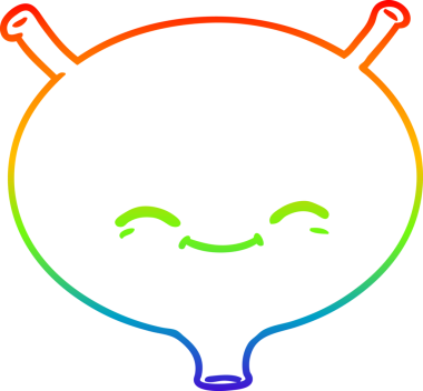 Bir insan tarafından çizilmiş karikatür mesanesi çizimi.