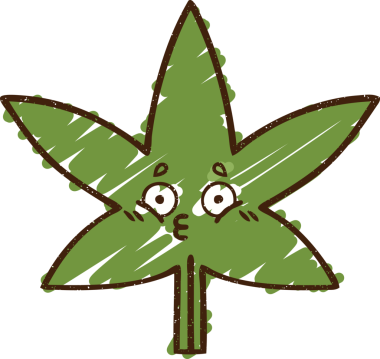 Bir insan tarafından çizilmiş marihuana Yaprak Tebeşiri