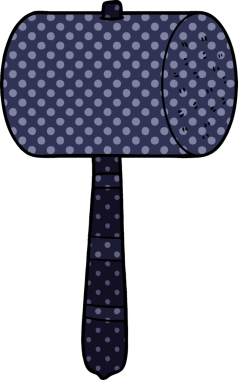 Bir insan tarafından çizilmiş karton çekiç.