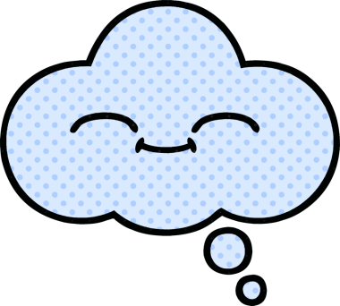 Bir insan tarafından çizilmiş bir düşünce baloncuğunun çizgi roman tarzı