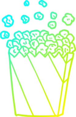 Bir insan tarafından çizilmiş soğuk gradyan çizgi film patlamış mısırı