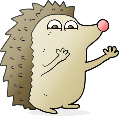 Bir insan tarafından çizilmiş serbest çizilmiş şirin kirpi.