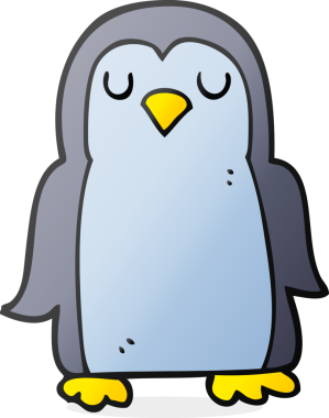 Bir insan tarafından çizilmiş serbest çizim penguen.