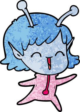 Bir insan tarafından çizilmiş uzaylı kız.