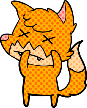 Bir insan tarafından çizilmiş ölü tilki çizgi filmi