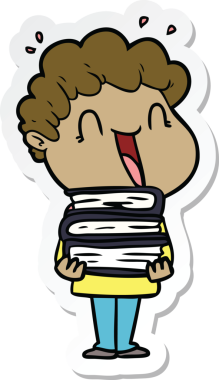 Bir insan tarafından çizilmiş mutlu bir adamın çıkartması.