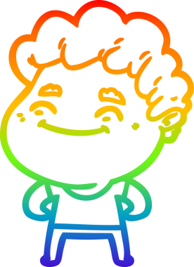 Bir insan tarafından çizilmiş gökkuşağı gradyan çizgi çizimi.