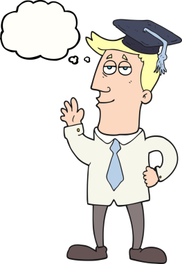 Bir insan tarafından çizilmiş serbest çizim balon karikatür mezunu.