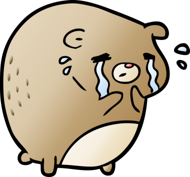 Bir insan tarafından çizilmiş ağlayan ayı.