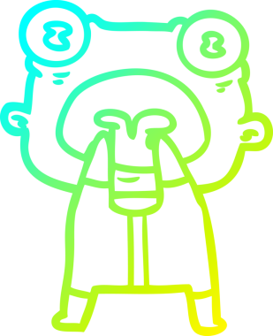 Bir insan tarafından çizilen garip uzaylı çizgi filminin soğuk gradyanı.