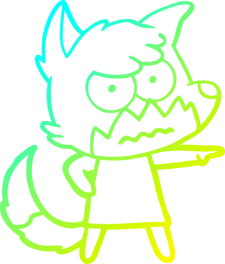 Bir insan tarafından çizilmiş bir çizgi filmin soğuk gradyan çizimi.