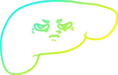 Bir insan tarafından çizilmiş karaciğerin soğuk gradyan çizgisi