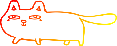 Bir insan tarafından çizilmiş sinsi bir kedinin sıcak çizgi çizimi