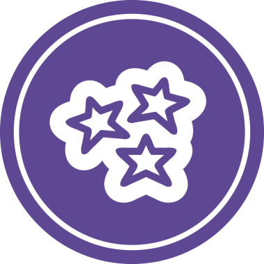 Bir insan tarafından çizilmiş dairesel simge şeklini alır.