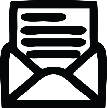 bir insan tarafından çizilmiş zarf harf simgesi