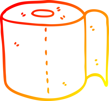 Bir insan tarafından çizilmiş bir tuvalet kağıdının sıcak çizgi çizimi