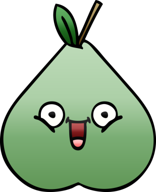 Bir insan tarafından çizilmiş yeşil armut renginde bir çizgi film.