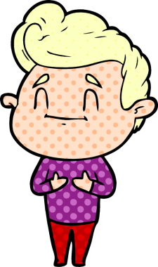 Bir insan tarafından çizilmiş mutlu çizgi film adamı.